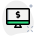 Internet banking and online purchase on desktop computer icon