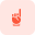 Index finger towards upside gesture isolated on a white background icon