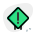 Caution with a exclamation mark on a signboard layout icon