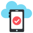 verified cloud mobile icon