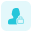 Locking the profile of a single user isolated on a white background icon