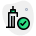 Tall tower building verified security check system icon