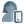 Single female user using web messenger on a smartphone icon