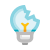 Broken lightbulb icon