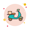 Motorcycle Delivery Single Box icon