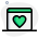 Favorite website with heart logotype under webpage template icon