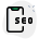 Seo on smartphone isolated on a white background icon