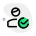 Check mark on a classical user for authentication and approval icon