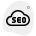 Seo service on a cloud server isolated on a white background icon