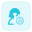 Global access of a profile reach isolated on a white background icon