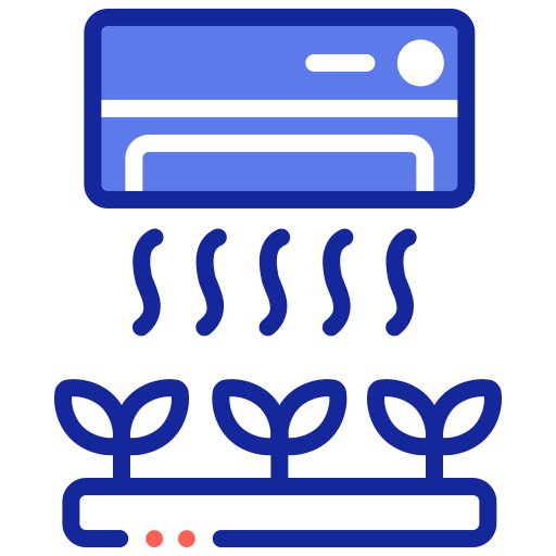 Vertical garden built in air conditioning icon