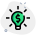 Lamp with dollar sign money idea concept icon