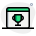 Achievement on web page with winning trophy icon