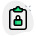 Notes on clipboard is been secured with padlock icon