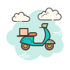 Motorcycle Delivery Single Box icon