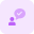 Party member with correct sign under speech bubble icon