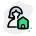 Monitoring the single user work online from home icon