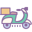 Motorcycle Delivery Single Box icon