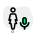 Audio played by businesswoman on a chat messenger icon