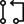 Algorithm diagram from one node to another node pathway icon