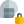 Locked storage warehouse with padlock logotype layout icon