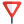 Give way with inverted triangle shape road sign icon