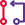 Algorithm diagram from one node to another node pathway icon