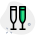 Pait of champagne flute shaped glasses filled icon