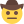 Cowboy netural face expression with brim hat icon