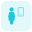 Businesswoman using web messenger on a smartphone icon