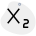 Subscript feature for use in chemical formula notation icon