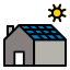 House With Solar Panel icon