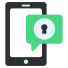 secure mobile chat icon