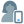 Single female user using web messenger on a smartphone icon