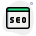 Search engine optimization article on a web browser icon