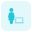 Remote working businesswoman from home on laptop icon