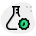 Lab flask in a research of laboratory regarding the coronavirus icon