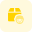 Delivery agent face logotype with logistic delivery box icon