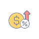 Growth Of Loan Rate icon