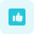 Thumbs up gesture in square, social media button. icon