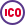 ICO logotype isolated on a white background icon