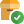 Quality check with tick mark on a cargo delivery box icon