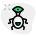 One eyed alien with twisted limbs layout icon