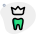 Placing a Crown on tooth secure fit isolated on a white background icon