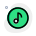 Music application with musical note in a circle icon