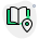 Location of a bookstore isolated on a white background icon