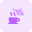 Android bot with a coffee cup isolated on a white background icon