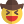 Cowboy squint facial expression wearing wide brim hat icon