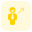 Businessman moving in direction north east direction icon