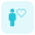 Favorite employee to work on with a heart logotype icon